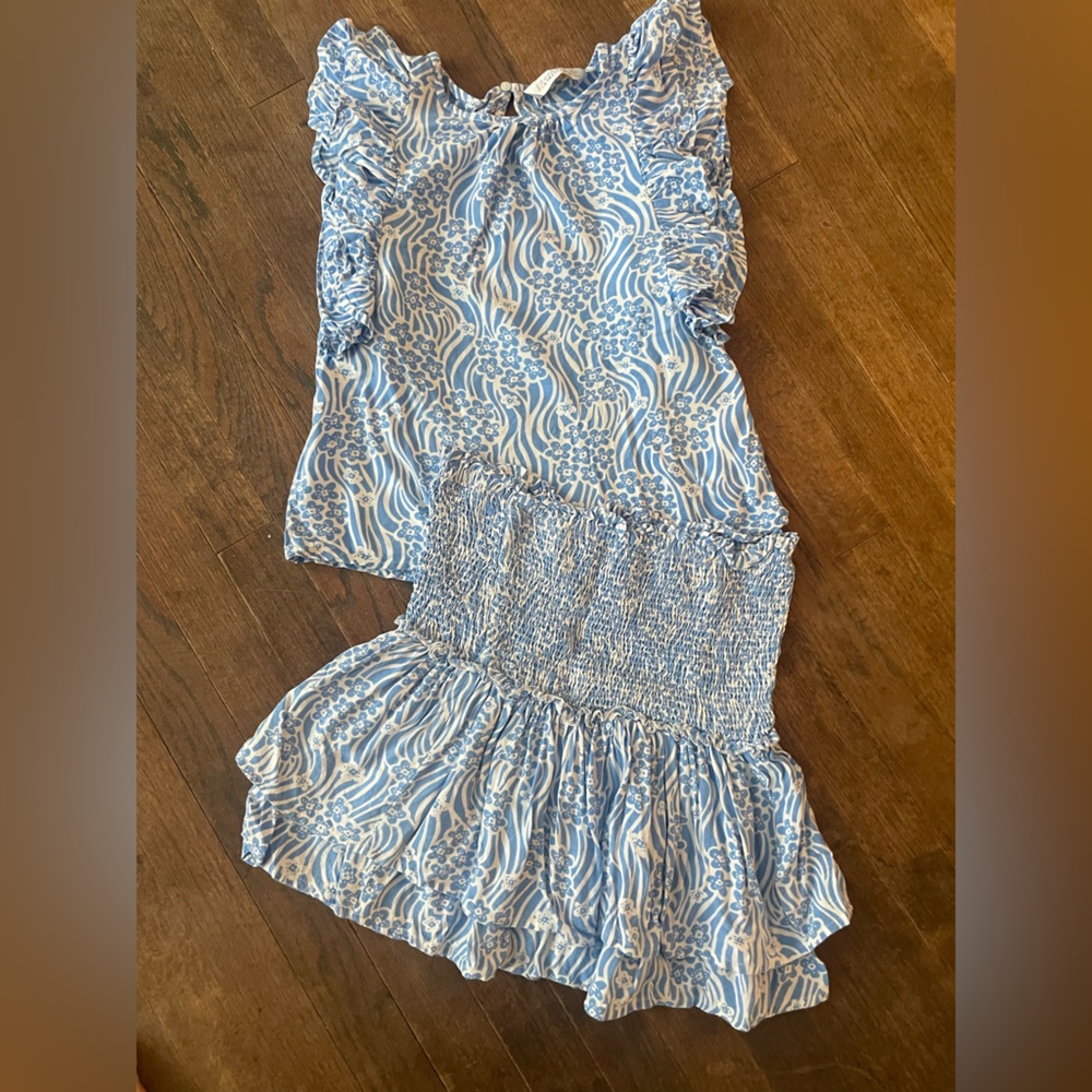 EC Compania Fantastica Girls XS Ruffled Floral Top and Skirt